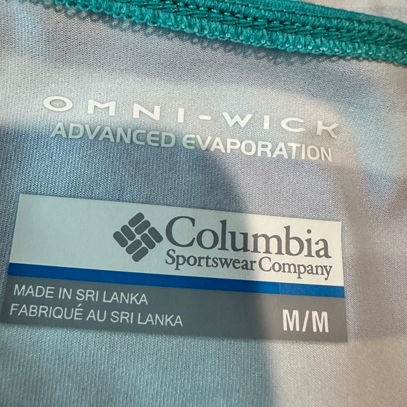 Columbia Women’s Tank Top Omni Shade, Omni Wick Size Medium Blue Green Print - Picture 6 of 8